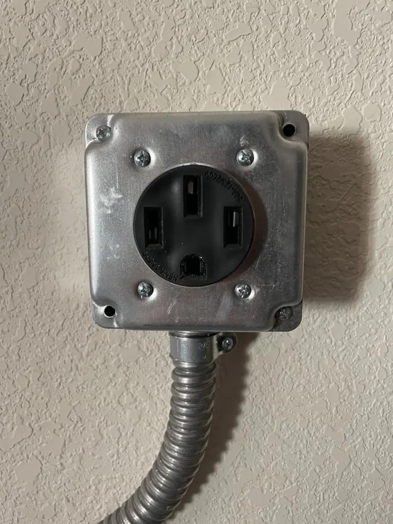 NEMA 14-50 outlet installed for Smart Home Electrical in East Greenwich
